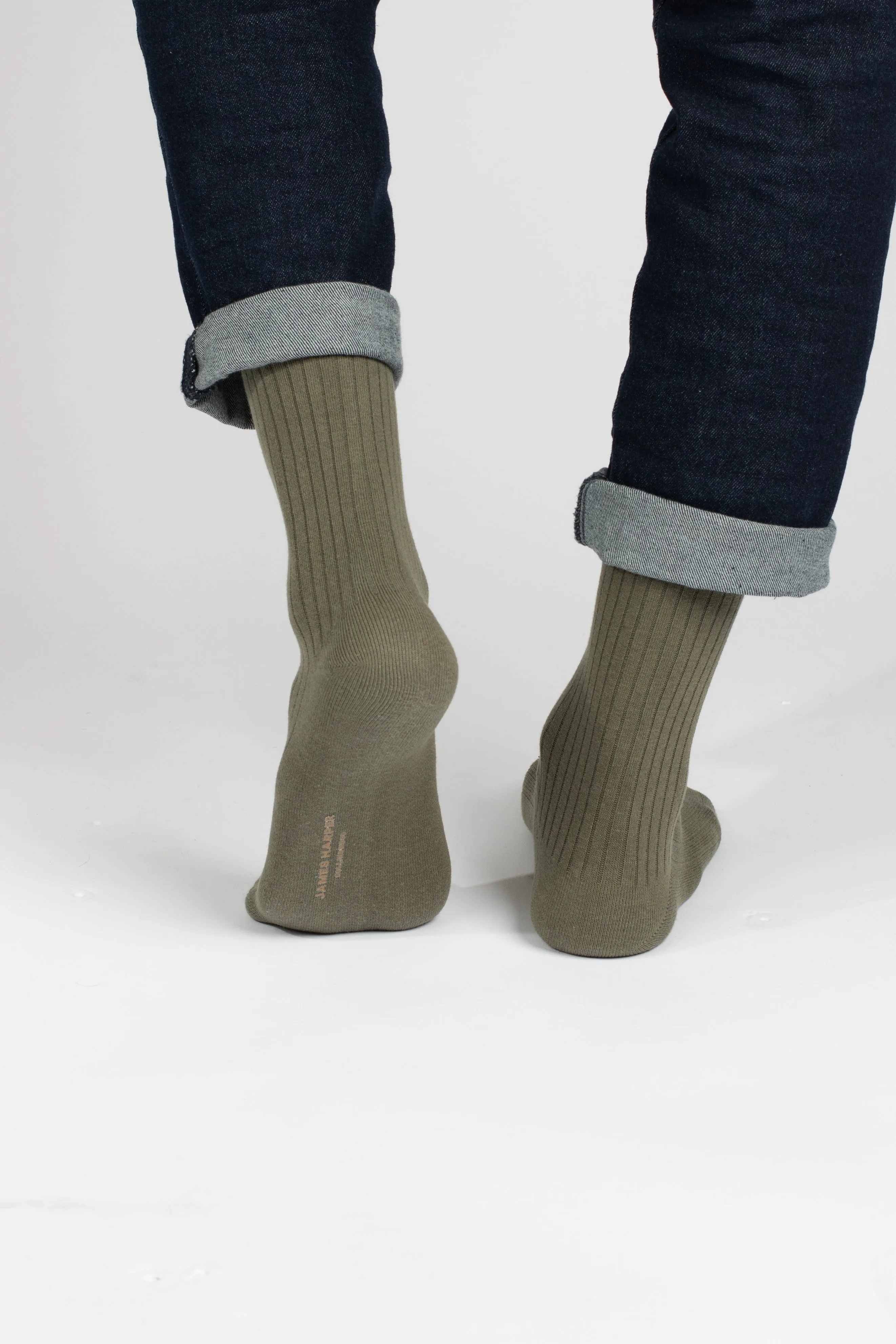 Olive Rib Socks