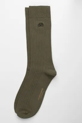 Olive Rib Socks