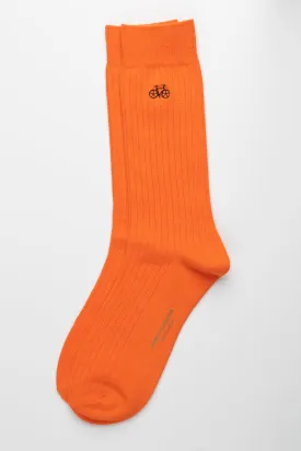 Orange Rib Socks