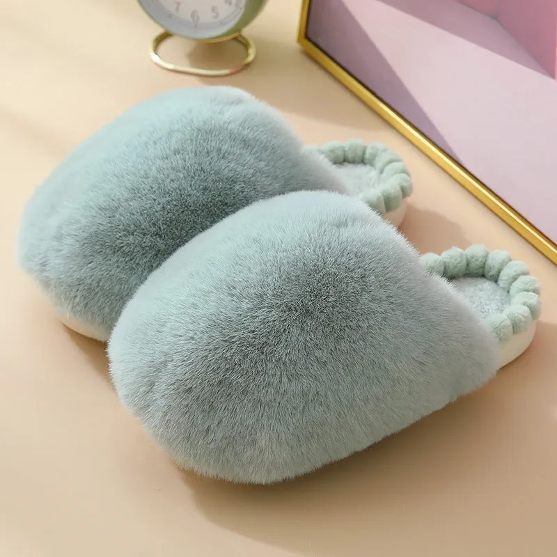 Pastel Colored Plush Slippers for Women