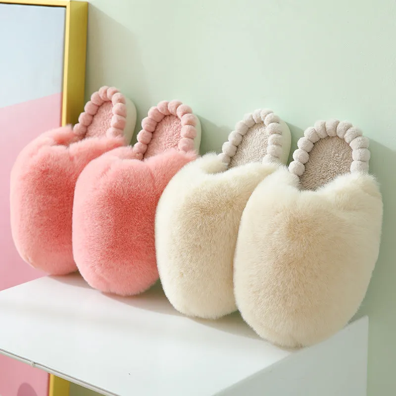 Pastel Colored Plush Slippers for Women