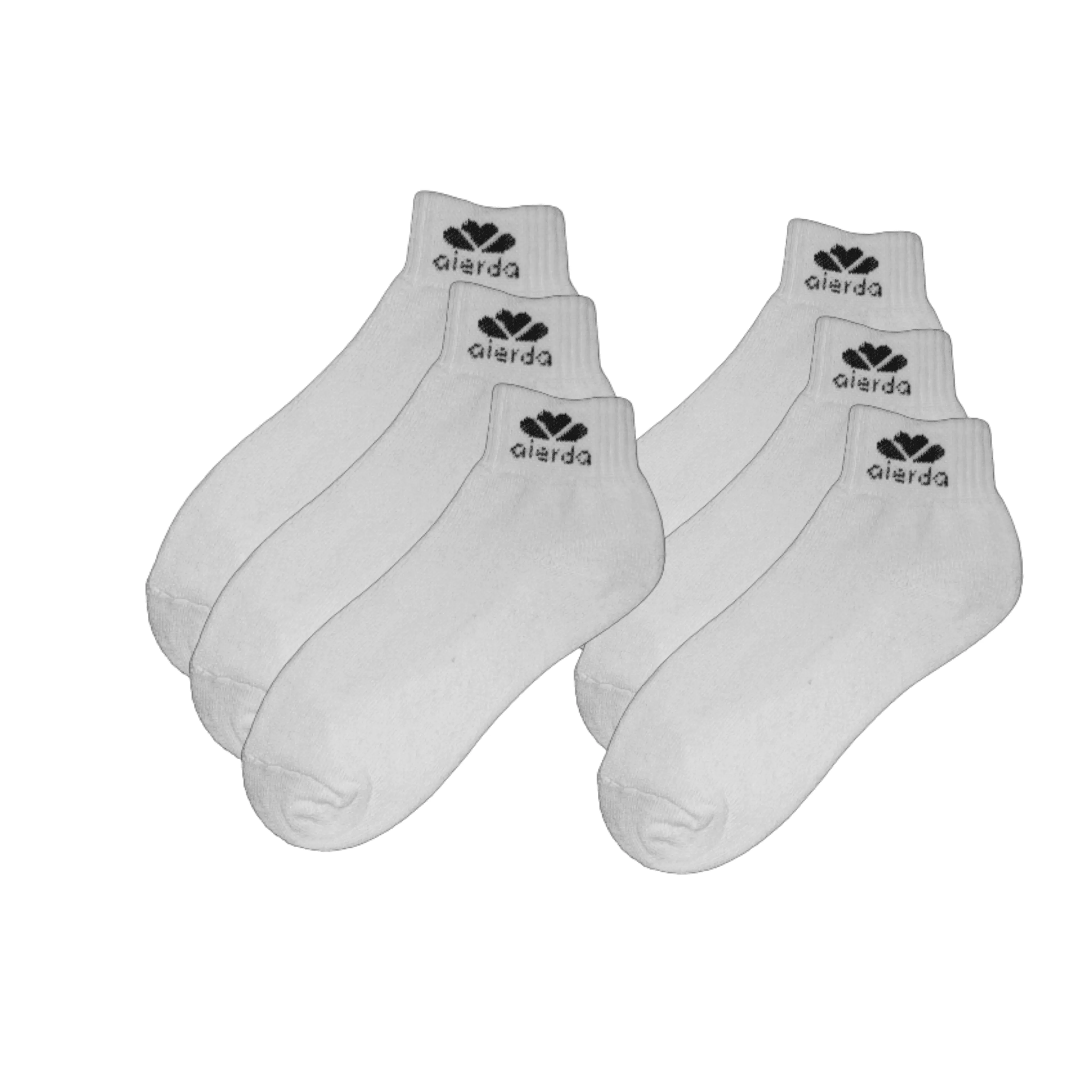 PBG Active Men's Pure Athlete Socks, Ankle Boot Length, Cotton-Rich, Black/White (6 Pair)