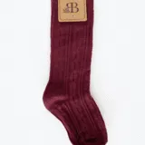 Pepper Knee-High Cable Knit Socks