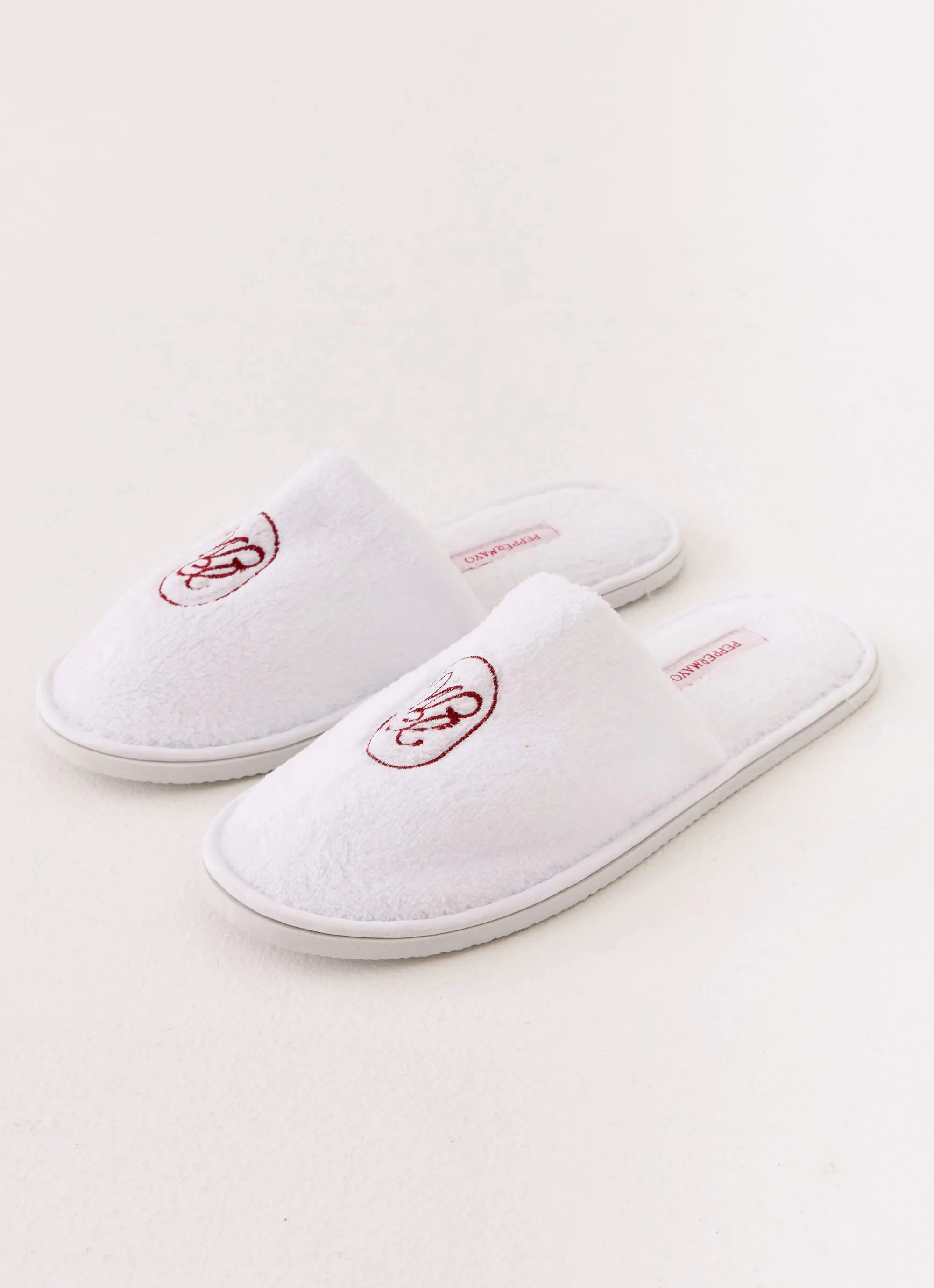 Peppermayo Branded Slippers - White