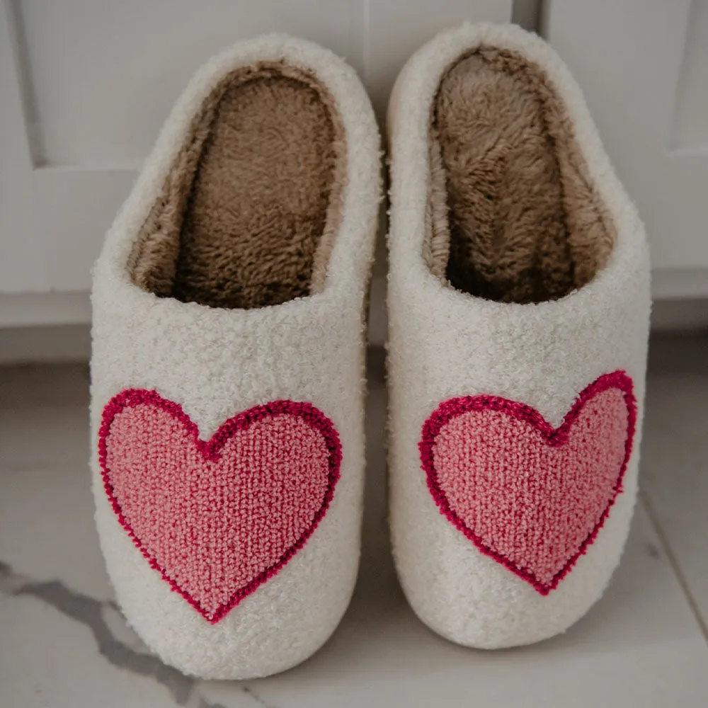 Pink/Red Heart Wholesale Slippers