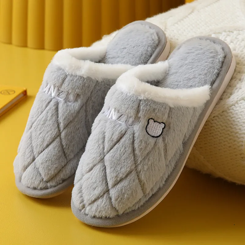 Plush Slippers for Women: Non-Slip