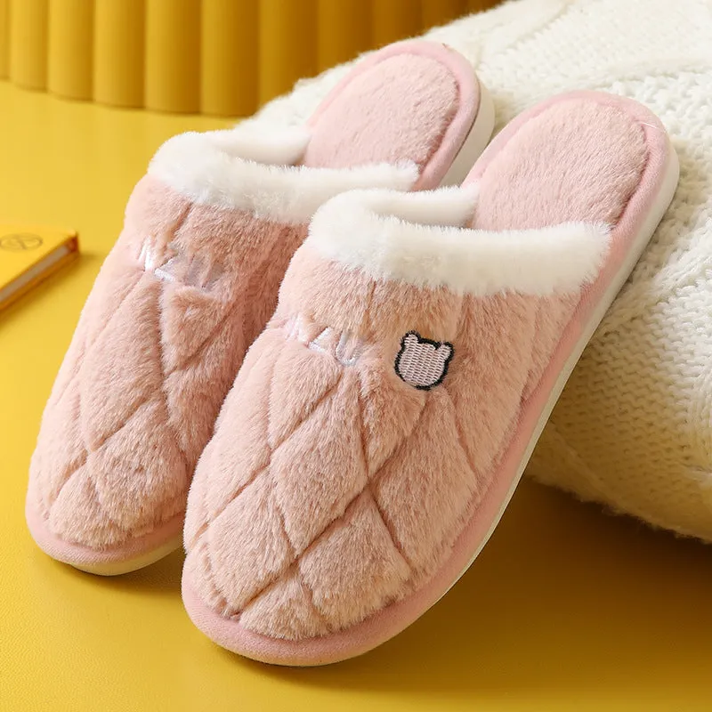 Plush Slippers for Women: Non-Slip