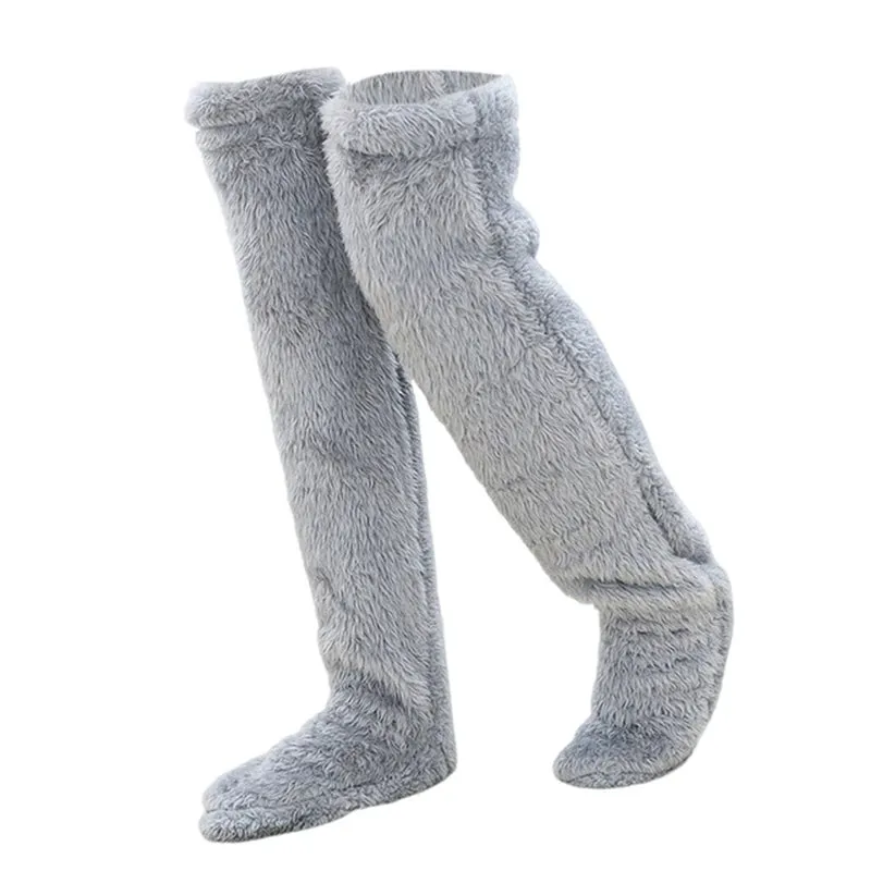 "High-Quality Thigh High Fuzzy Socks: Perfect for Office or Living Room, Suitable for Women and Kids"