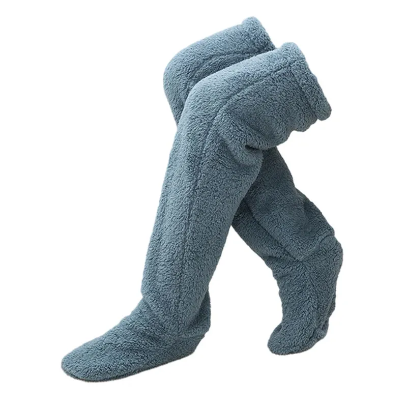 "High-Quality Thigh High Fuzzy Socks: Perfect for Office or Living Room, Suitable for Women and Kids"