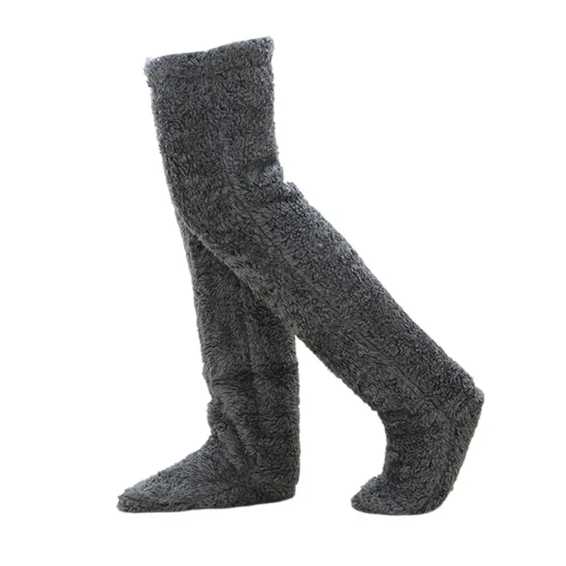 "High-Quality Thigh High Fuzzy Socks: Perfect for Office or Living Room, Suitable for Women and Kids"