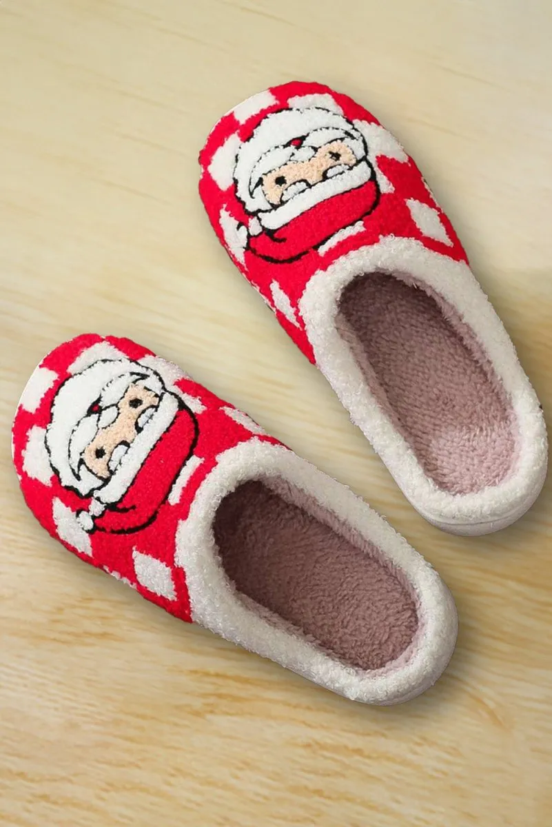 Red Checkered Santa Claus Slippers