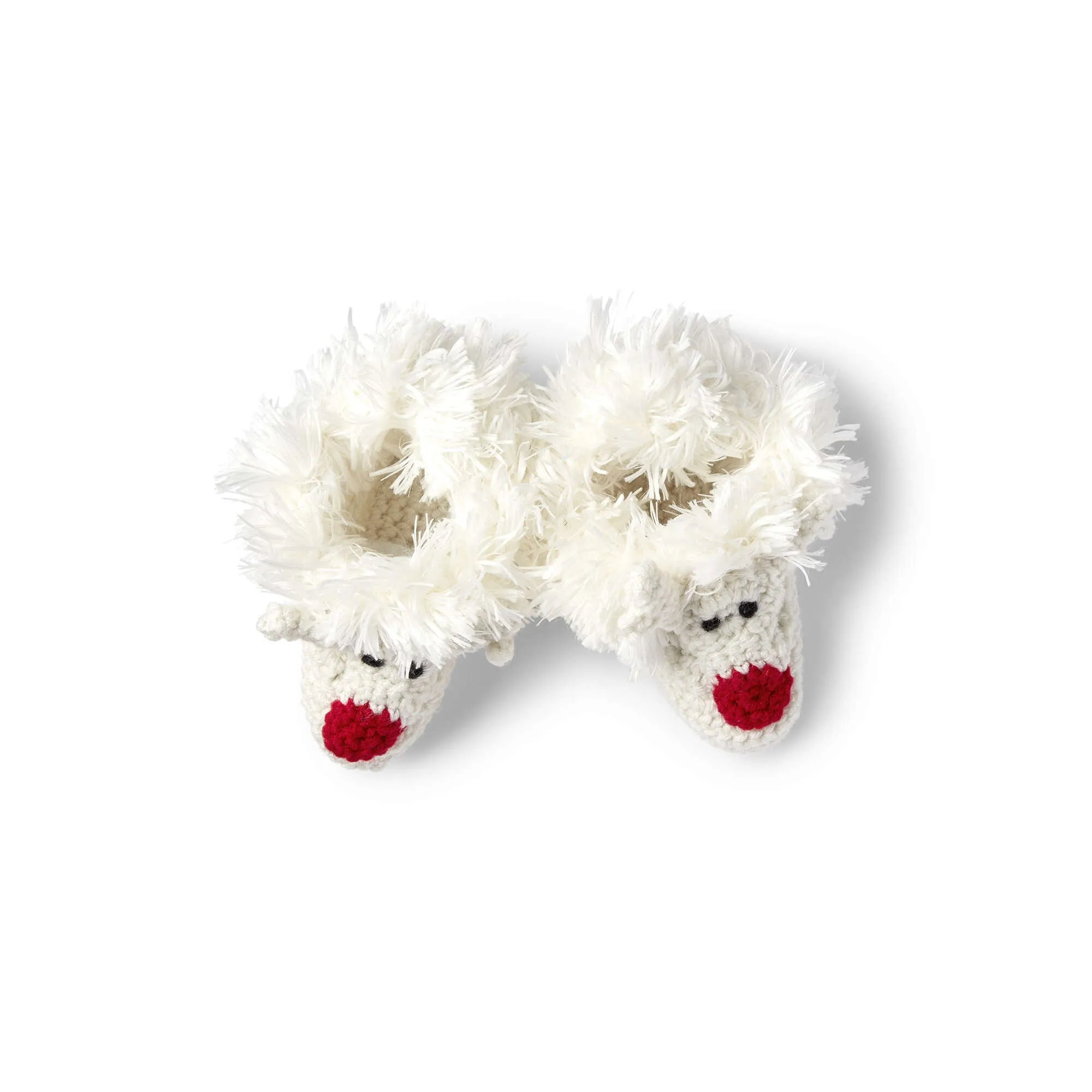 Red Heart Crochet Happy Kids Reindeer Slippers