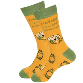 Retrieve Me A Beer Would Ya Golden Retriever Socks