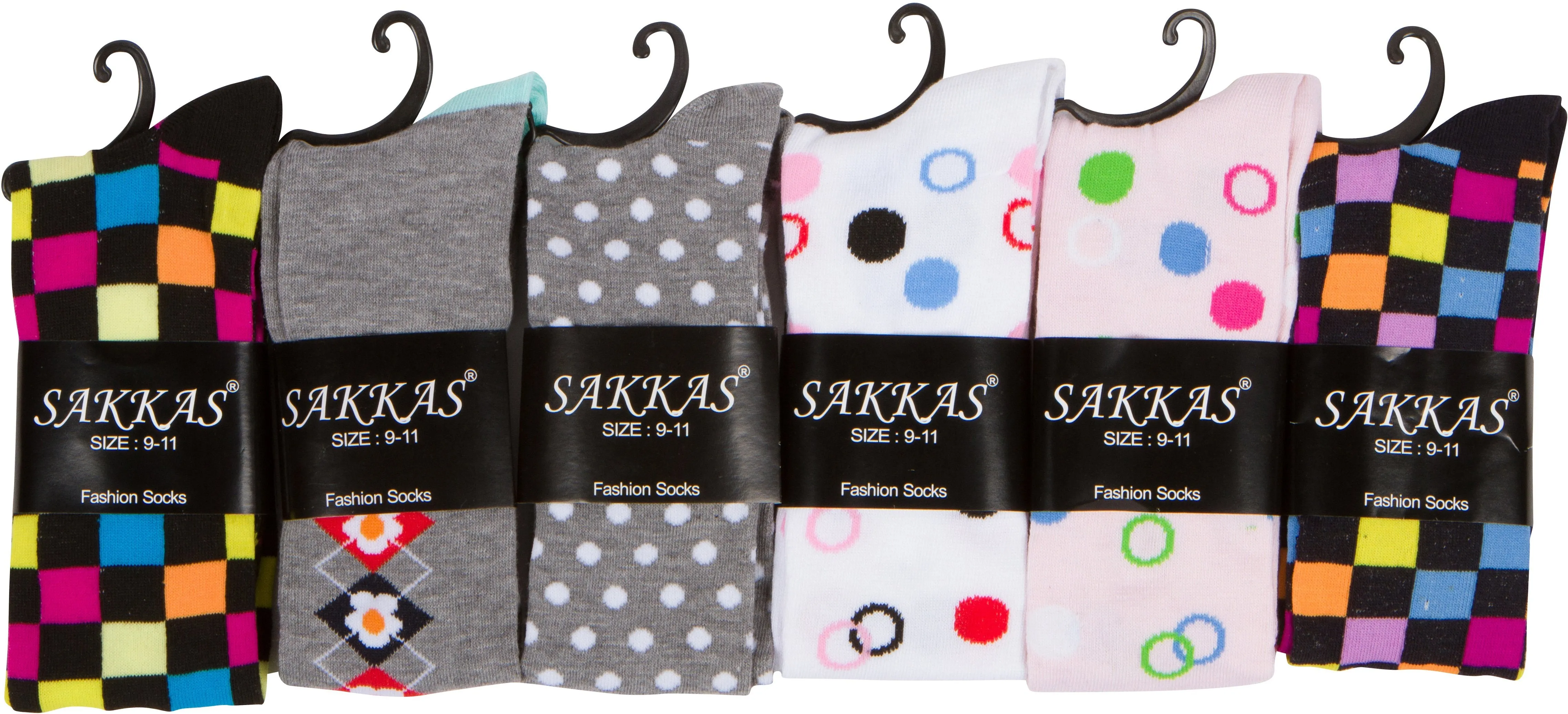 Sakkas Liea Ladies Colorful Unique Pattern / Solid Knee High Socks Assorted 6-Pack