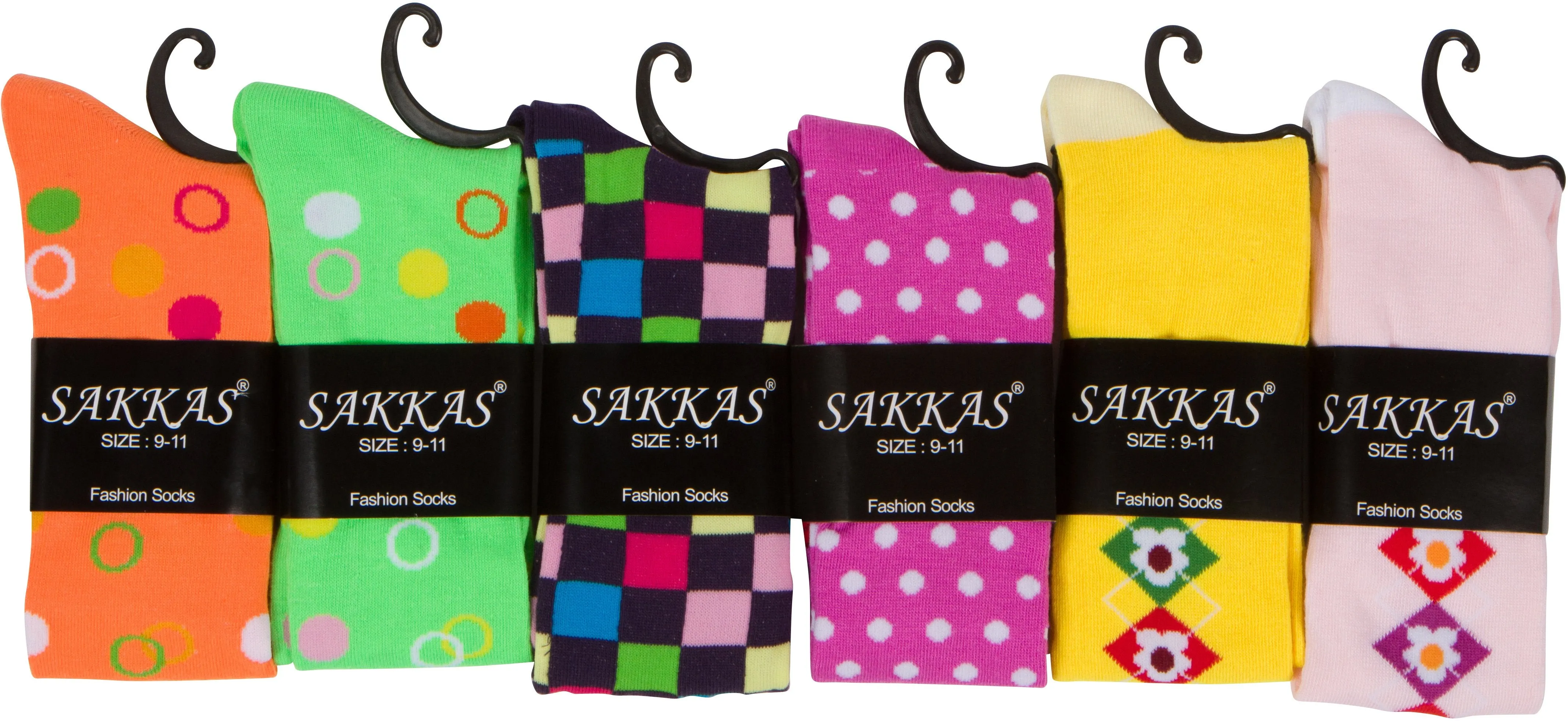 Sakkas Liea Ladies Colorful Unique Pattern / Solid Knee High Socks Assorted 6-Pack