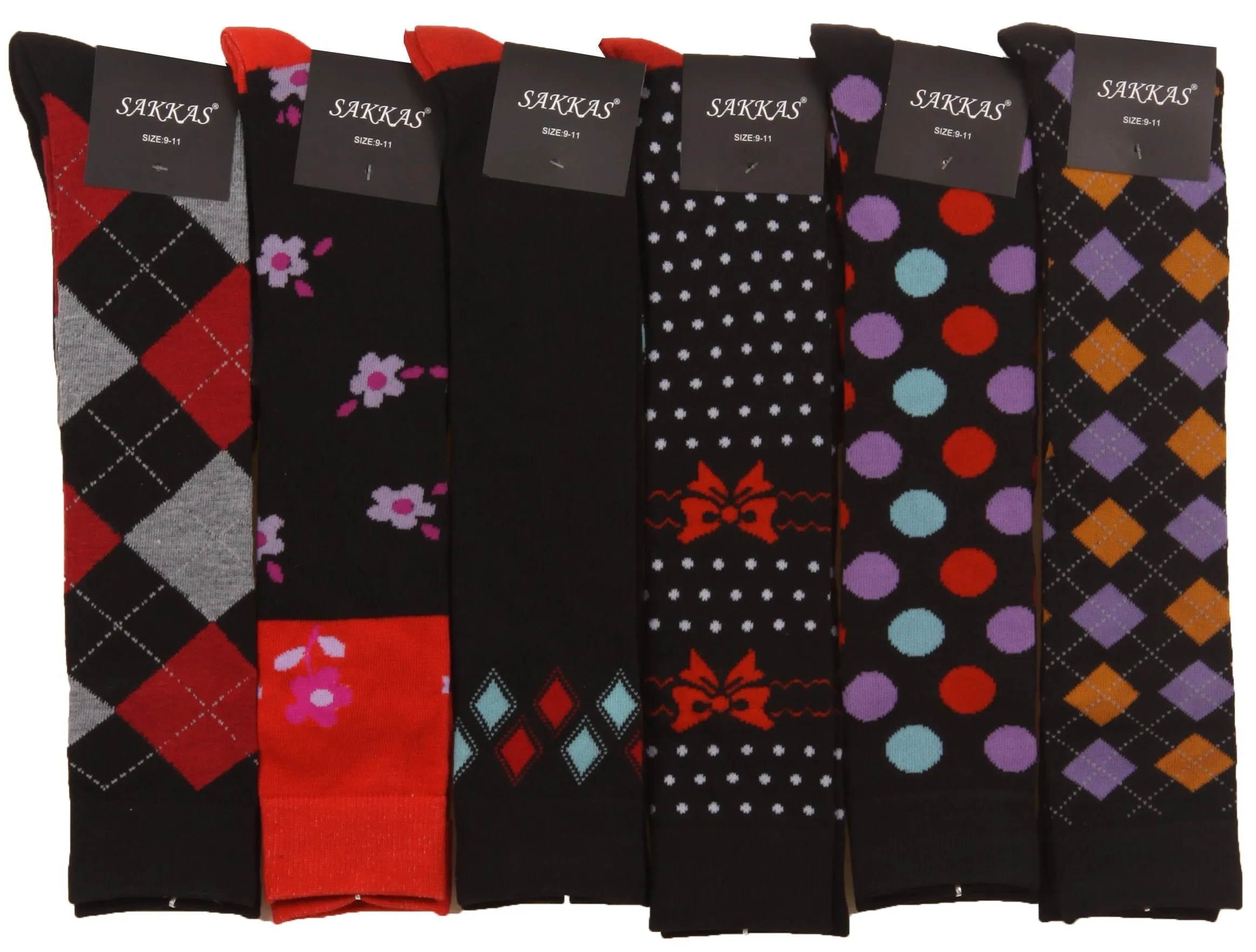 Sakkas Liea Ladies Colorful Unique Pattern / Solid Knee High Socks Assorted 6-Pack