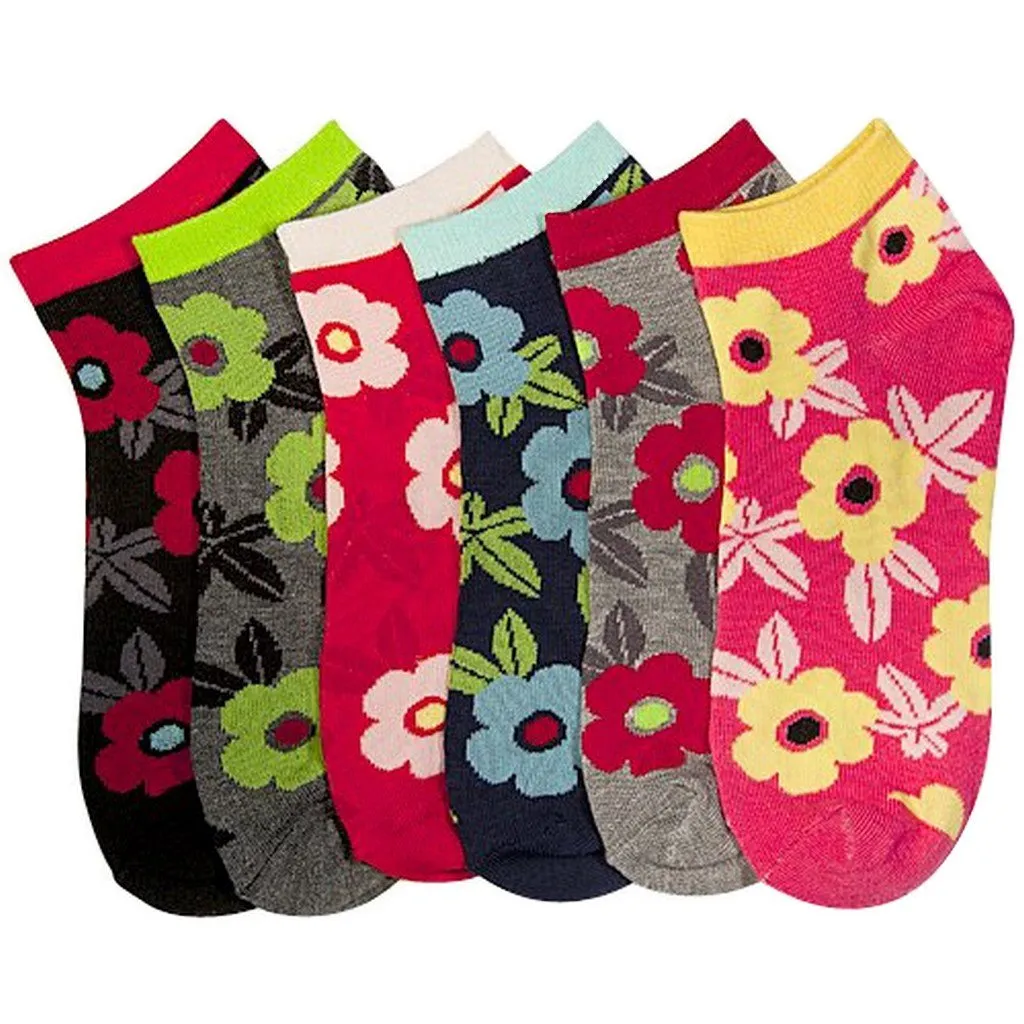 Sakkas Women's Poly Blend Soft and Stretchy Low cut Pattern Socks Asst 6-Pack