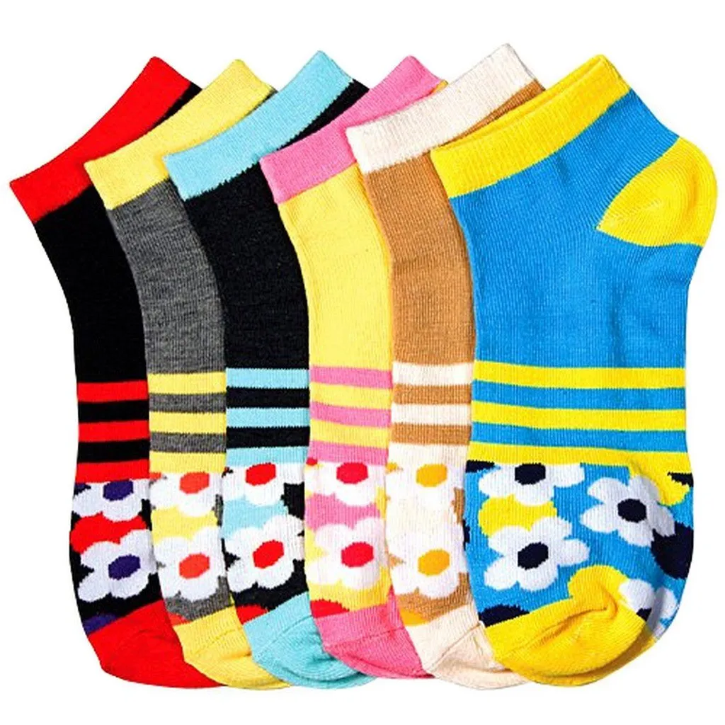 Sakkas Women's Poly Blend Soft and Stretchy Low cut Pattern Socks Asst 6-Pack