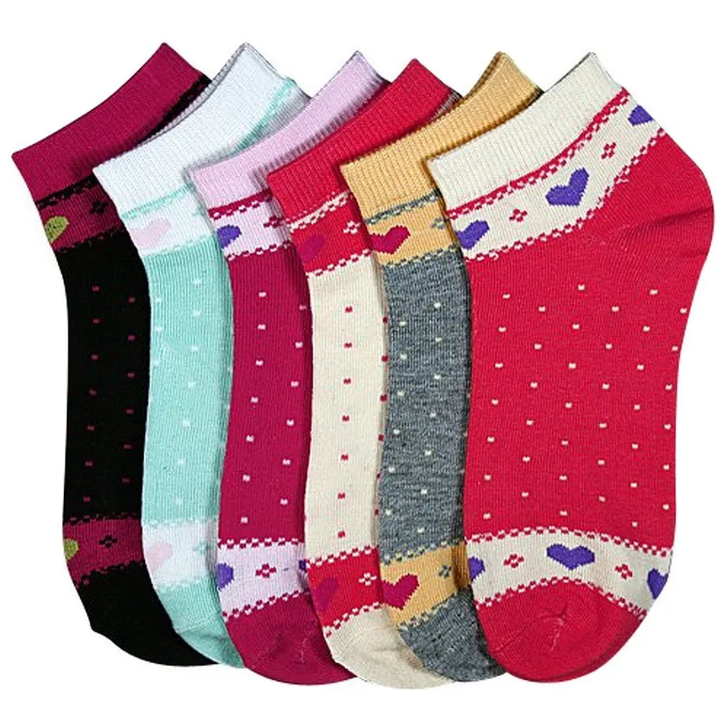 Sakkas Women's Poly Blend Soft and Stretchy Low cut Pattern Socks Asst 6-Pack