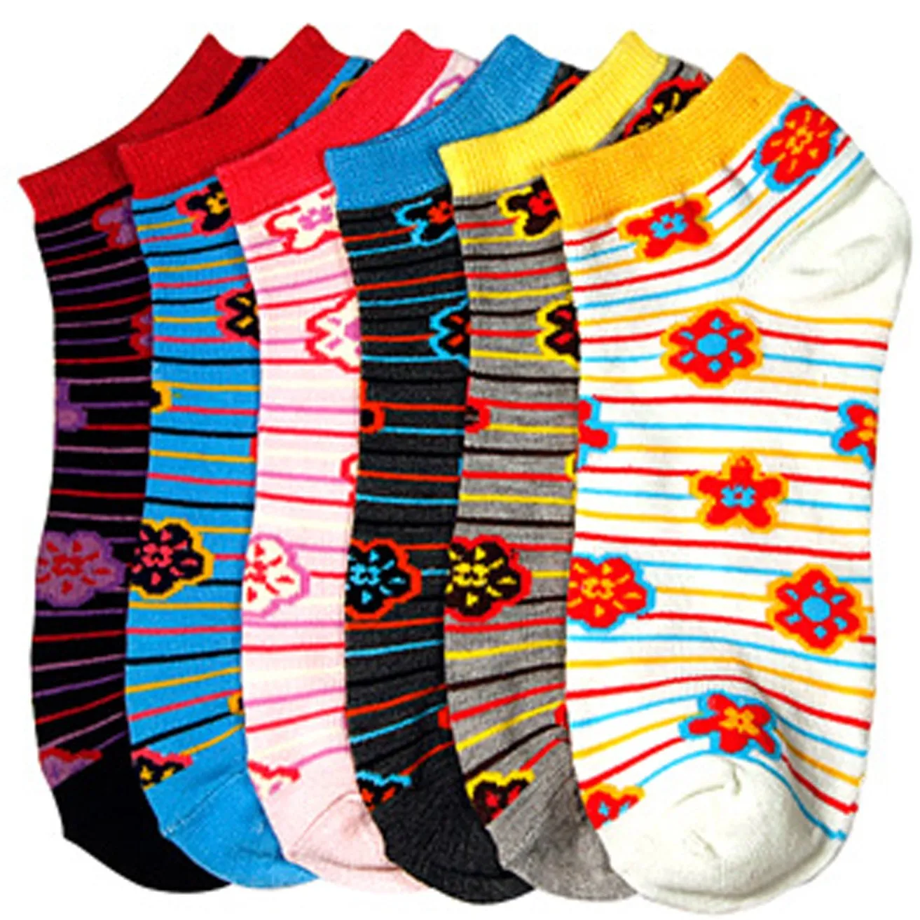 Sakkas Women's Poly Blend Soft and Stretchy Low cut Pattern Socks Asst 6-Pack