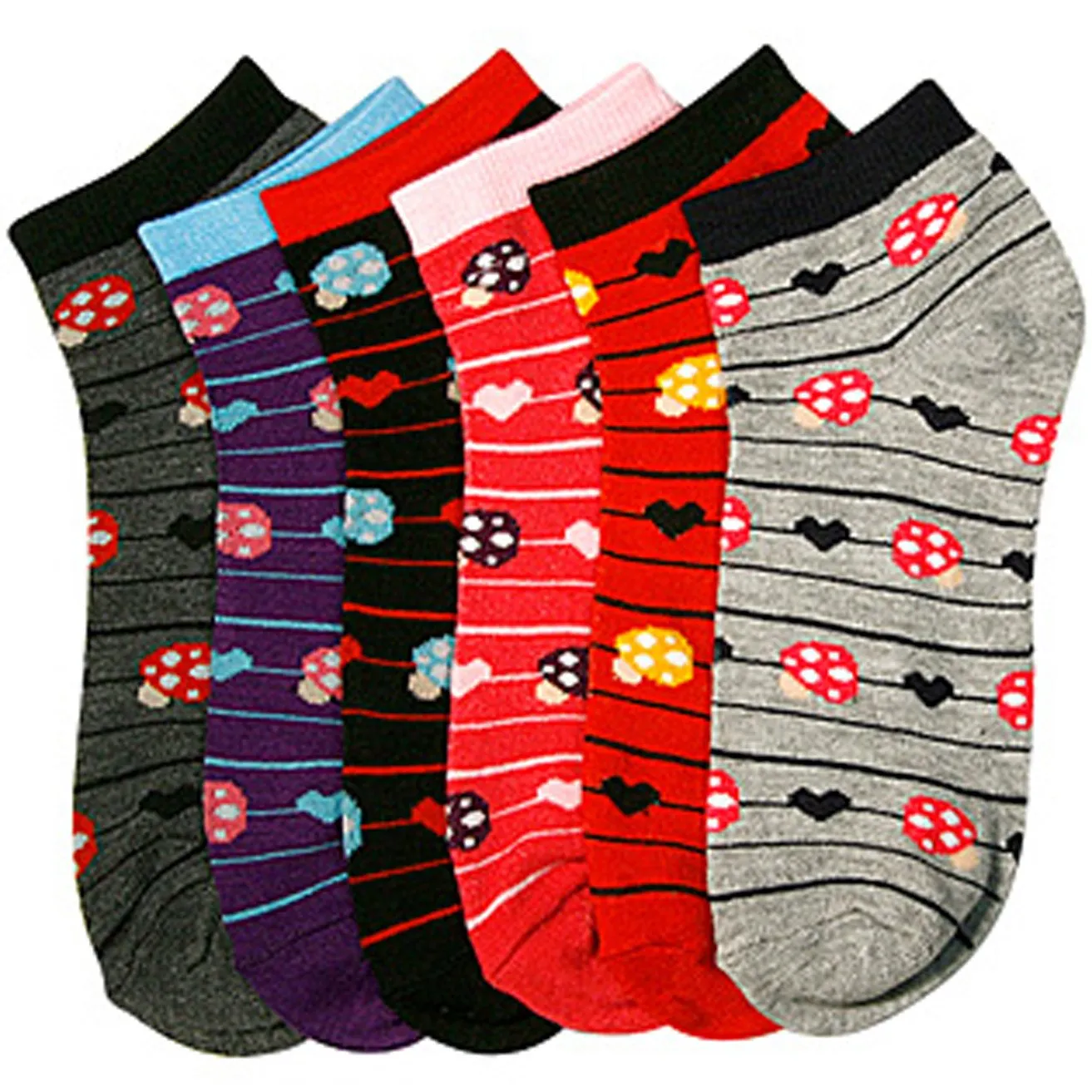 Sakkas Women's Poly Blend Soft and Stretchy Low cut Pattern Socks Asst 6-Pack