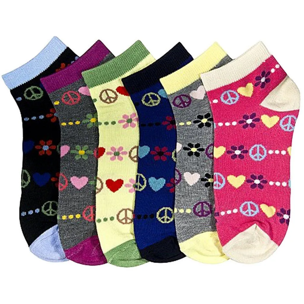 Sakkas Women's Poly Blend Soft and Stretchy Low cut Pattern Socks Asst 6-Pack