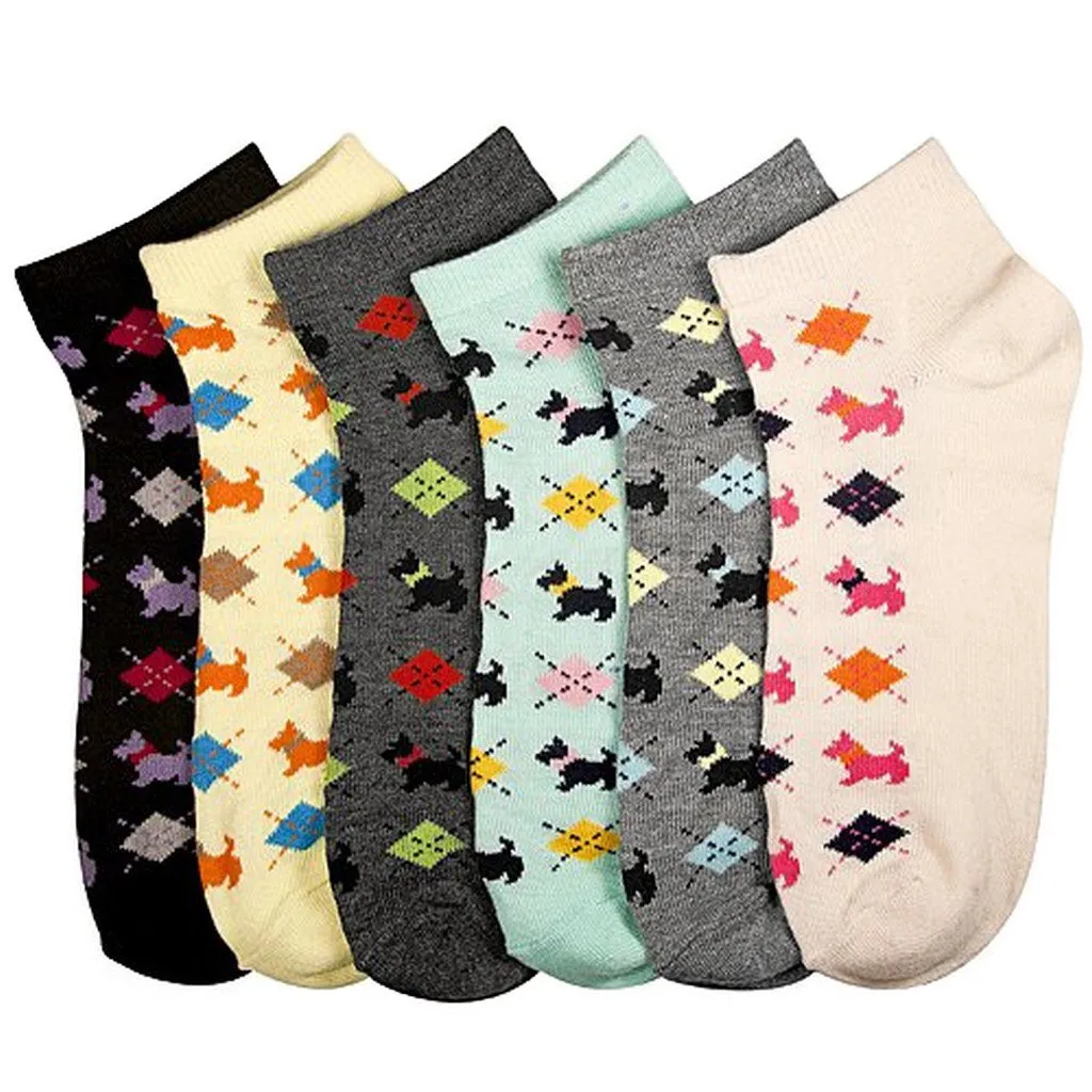 Sakkas Women's Poly Blend Soft and Stretchy Low cut Pattern Socks Asst 6-Pack