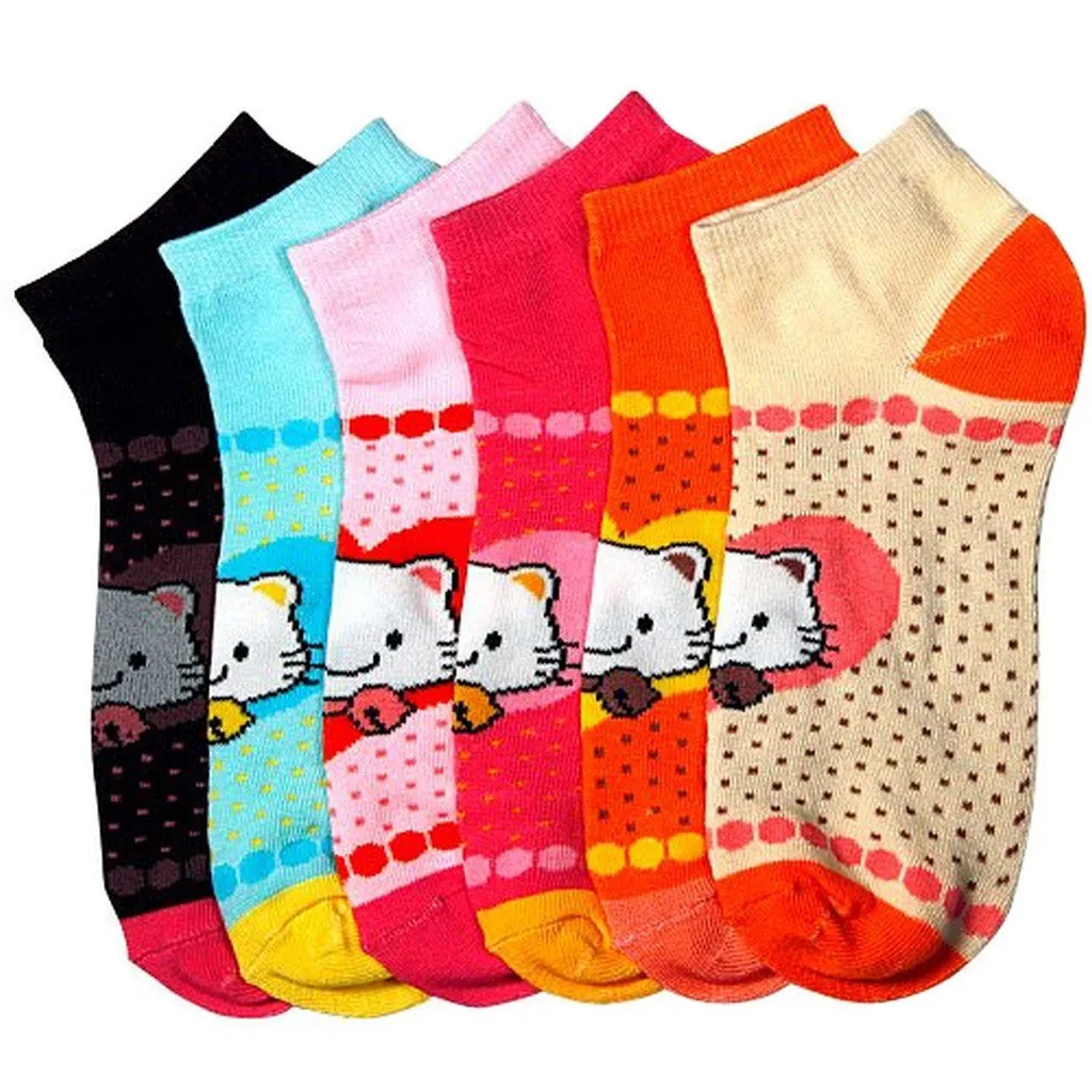 Sakkas Women's Poly Blend Soft and Stretchy Low cut Pattern Socks Asst 6-Pack