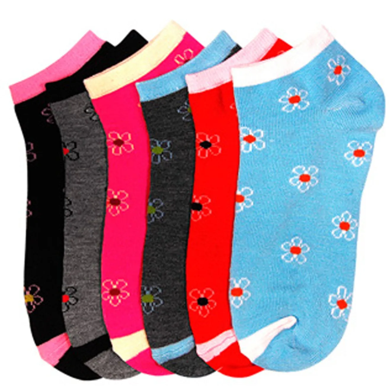 Sakkas Women's Poly Blend Soft and Stretchy Low cut Pattern Socks Asst 6-Pack