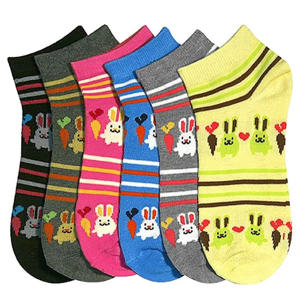 Sakkas Women's Poly Blend Soft and Stretchy Low cut Pattern Socks Asst 6-Pack