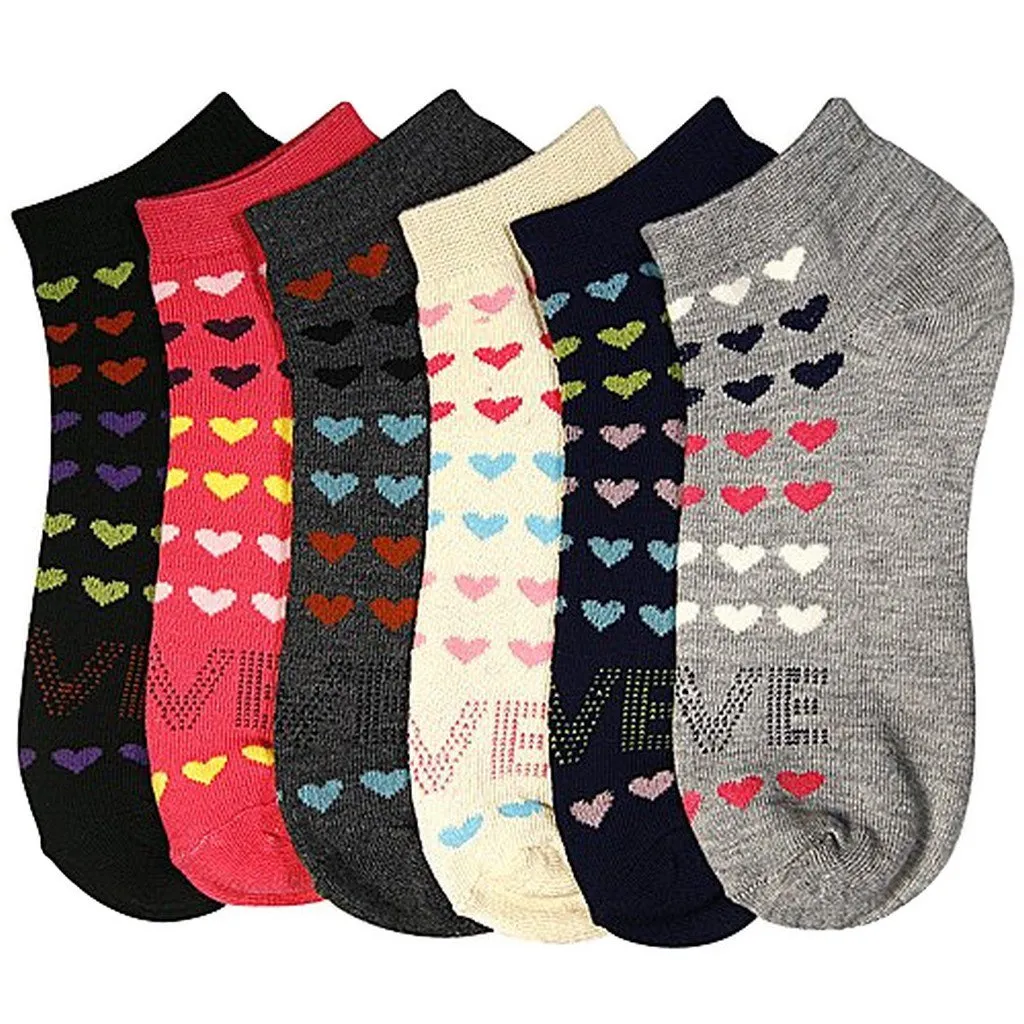 Sakkas Women's Poly Blend Soft and Stretchy Low cut Pattern Socks Asst 6-Pack