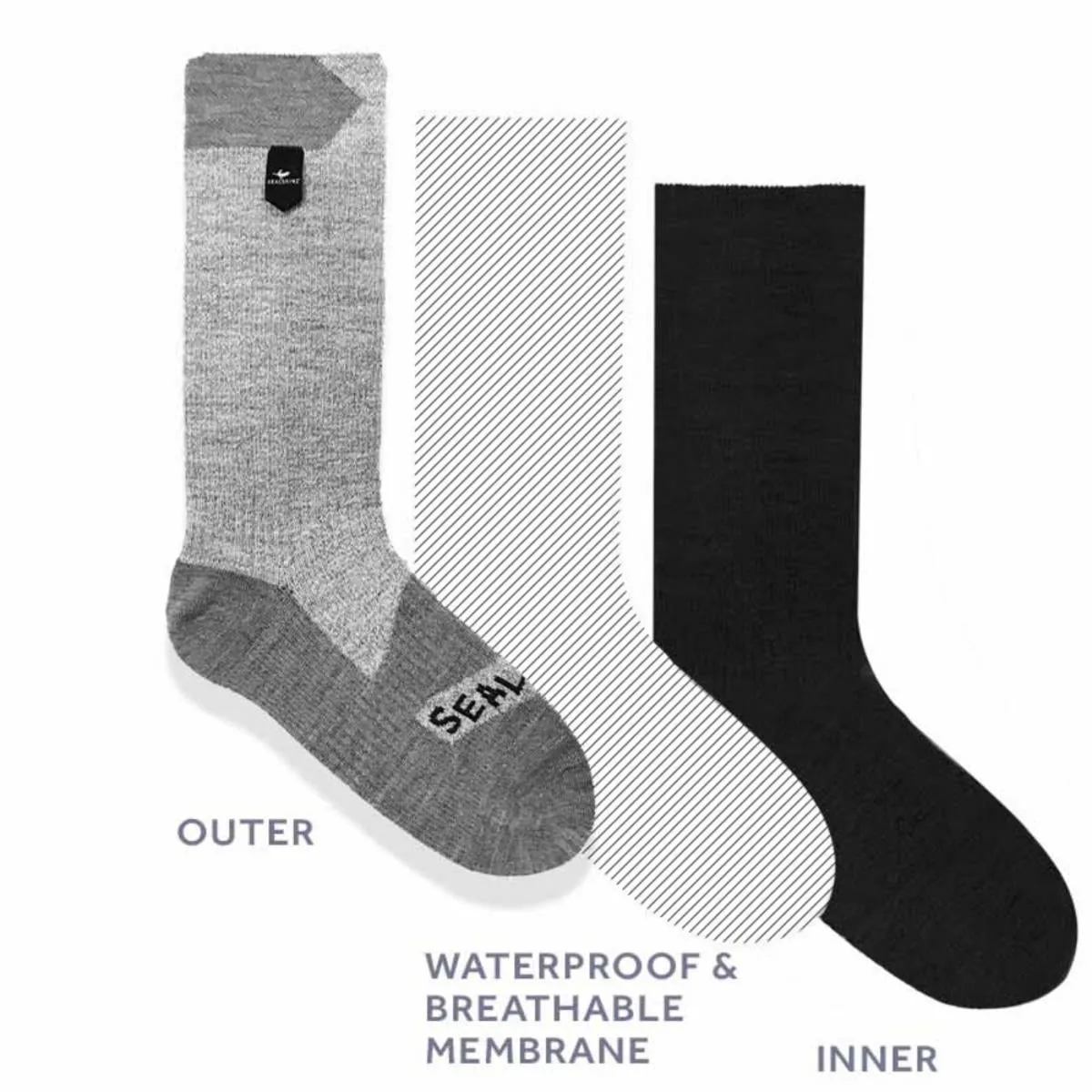 SealSkinz Nordelph Waterproof Warm Weather Soft Touch Mid Length Socks