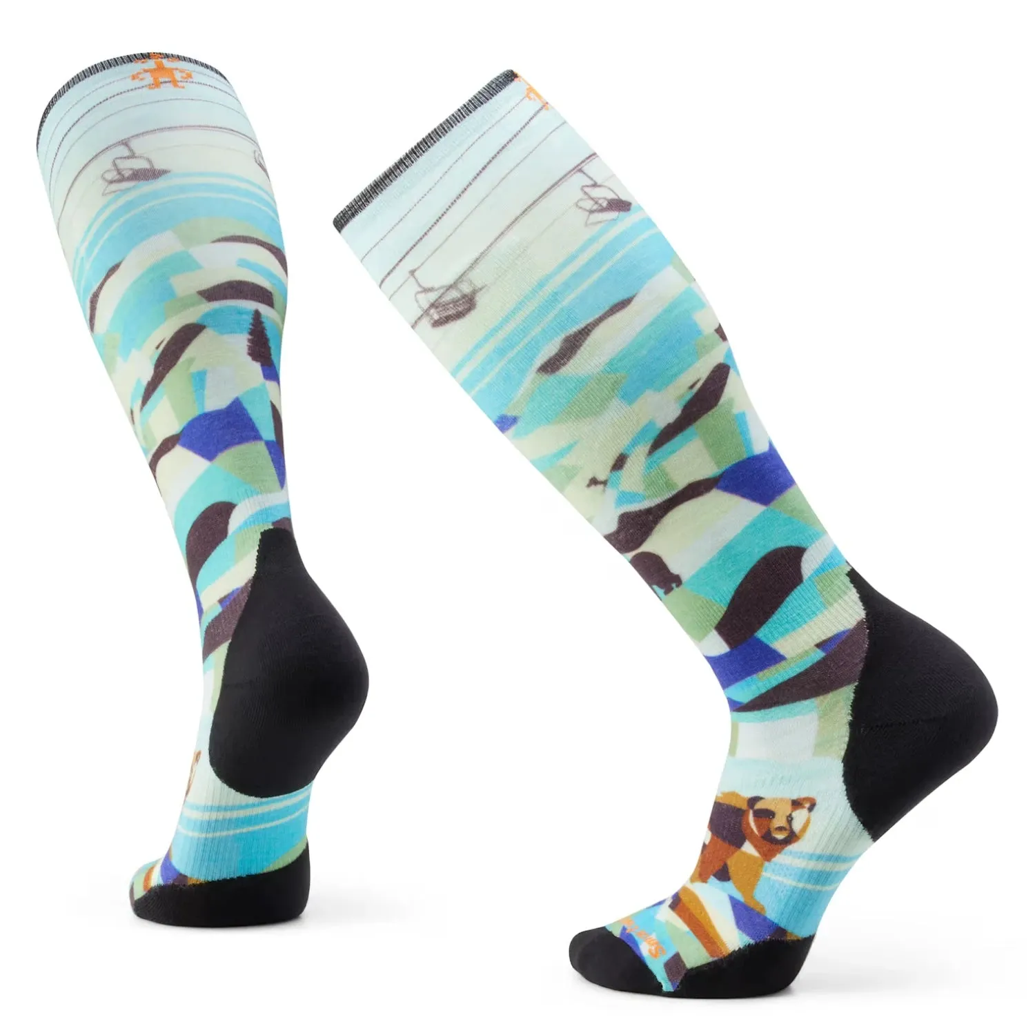 Ski Bear Country Print Over The Calf Socks