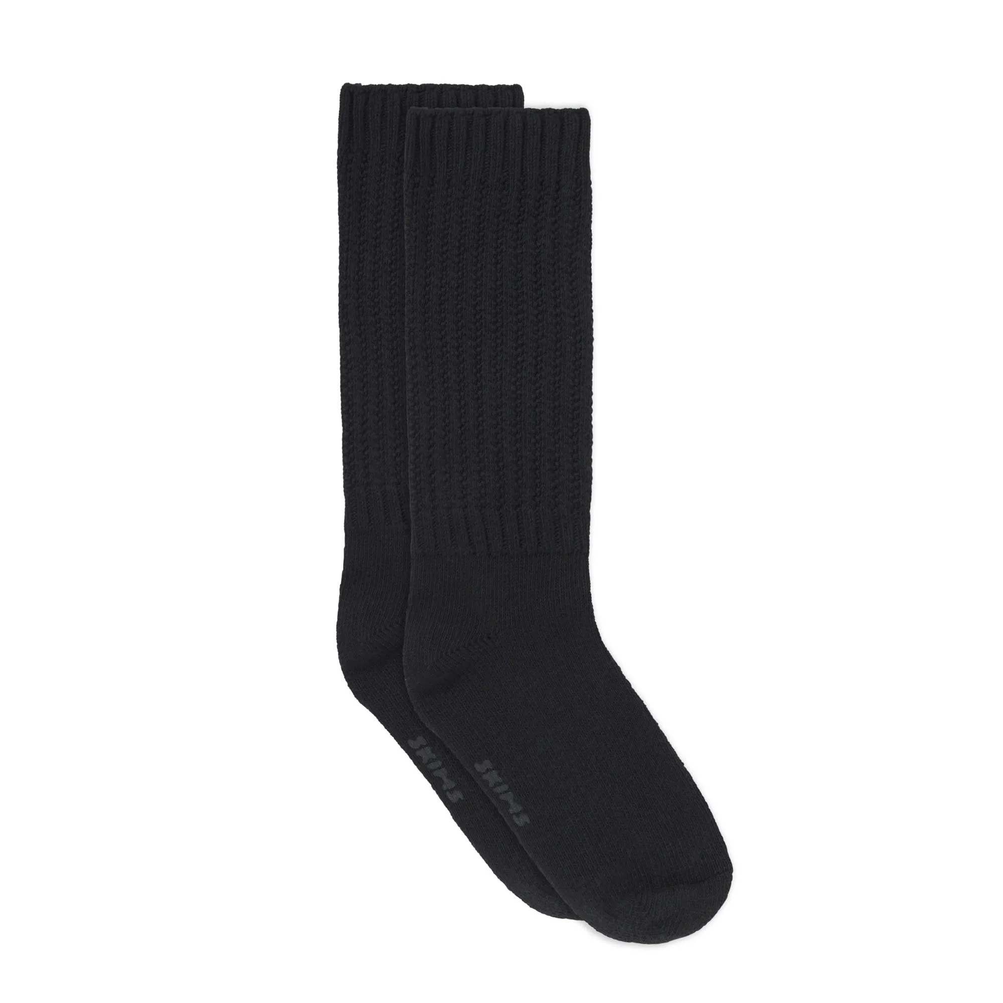 SLOUCHY CABLE SOCK | SOOT