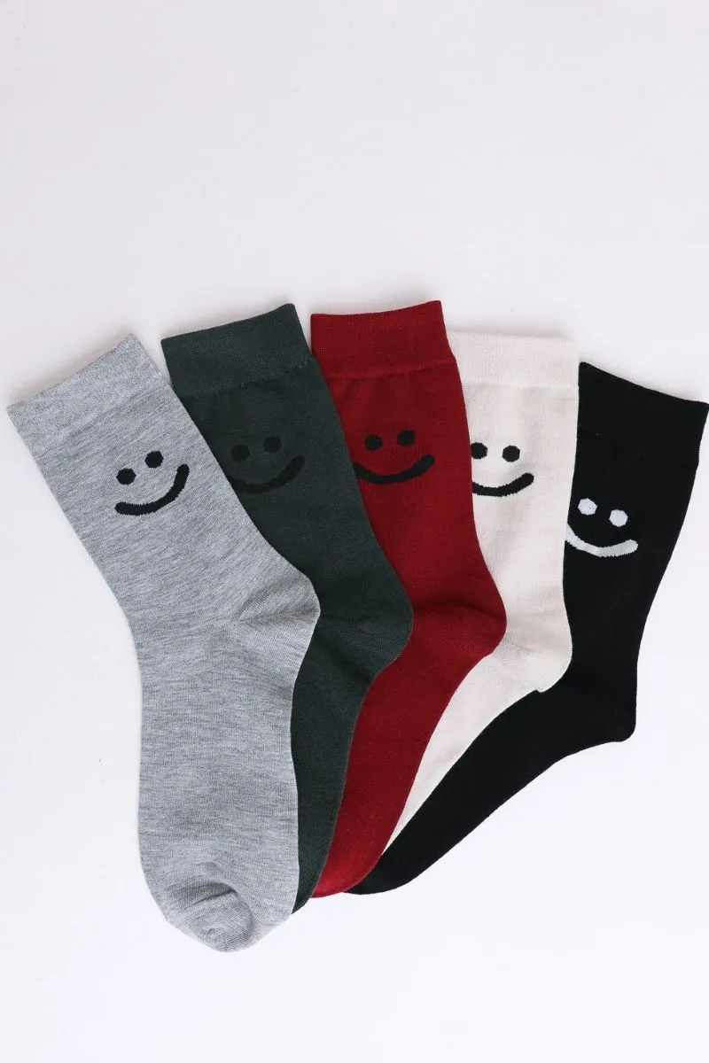 Smiley Face Crew Socks