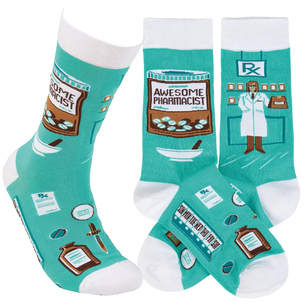 Socks- Awesome Pharmacist by Primitives by Kathy