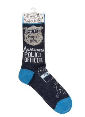 Socks- Awesome Police Officer by Primitives by Kathy