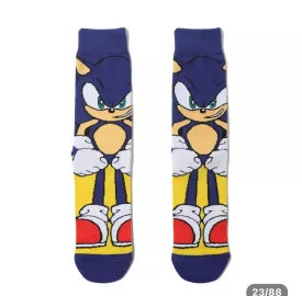 Sonic Cartoon Socks, Fun Novelty Unisex 360 Degree Artwork Character Designed Crew Socks