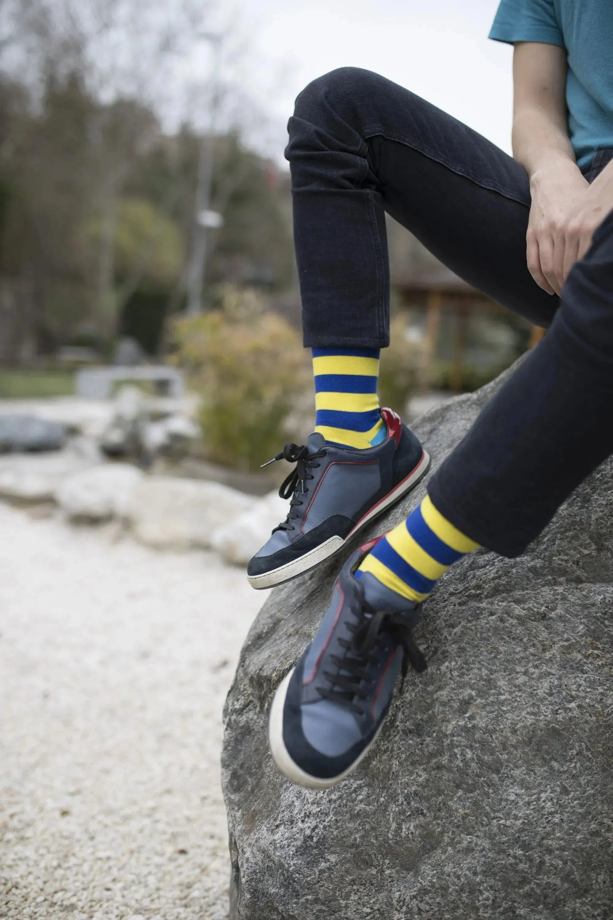 Sunny Striped Lemon Socks