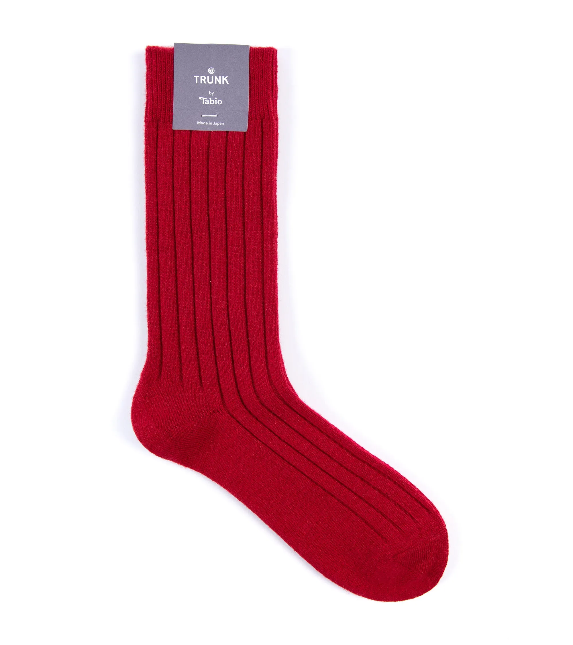 Tabio Merino Ribbed Socks: Red