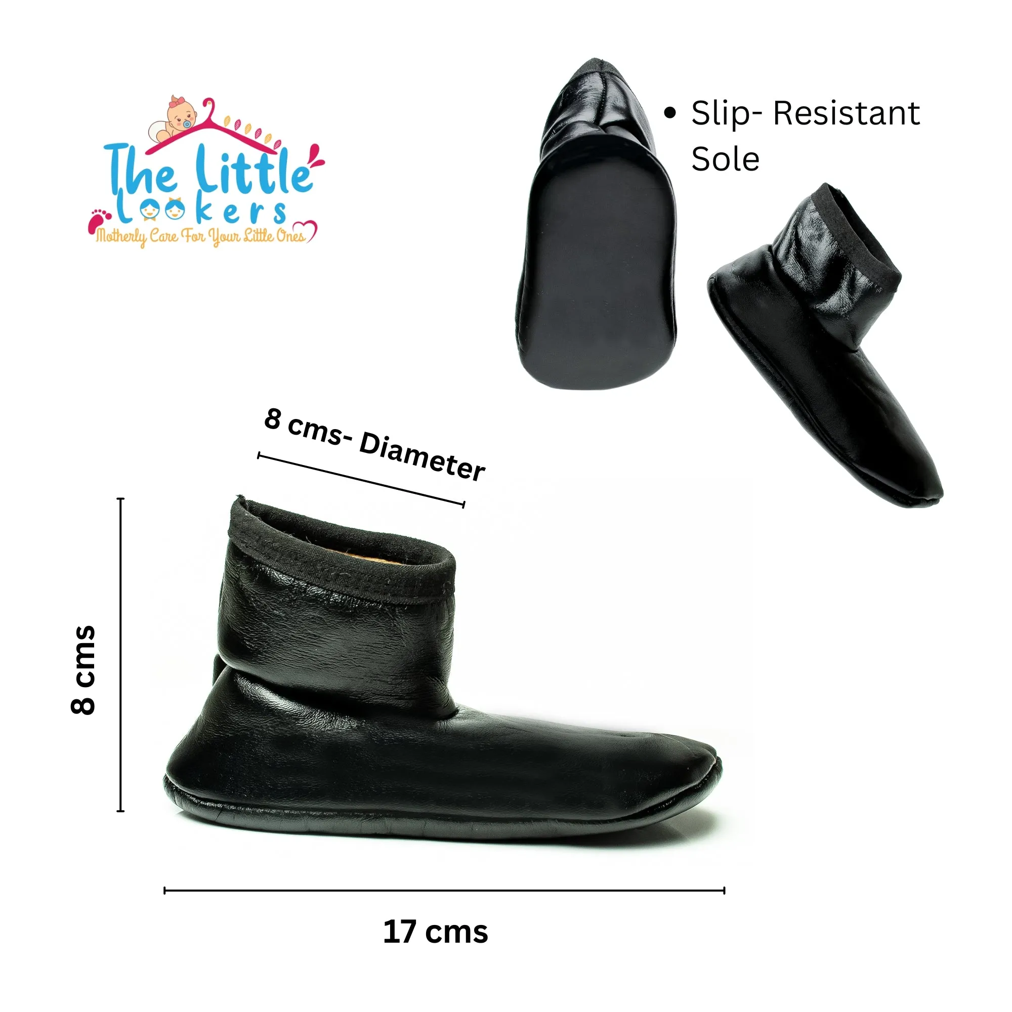 THE LITTLE LOOKERS Baby Leather Socks I Winter Leather Socks for Baby Boys / Baby Girls