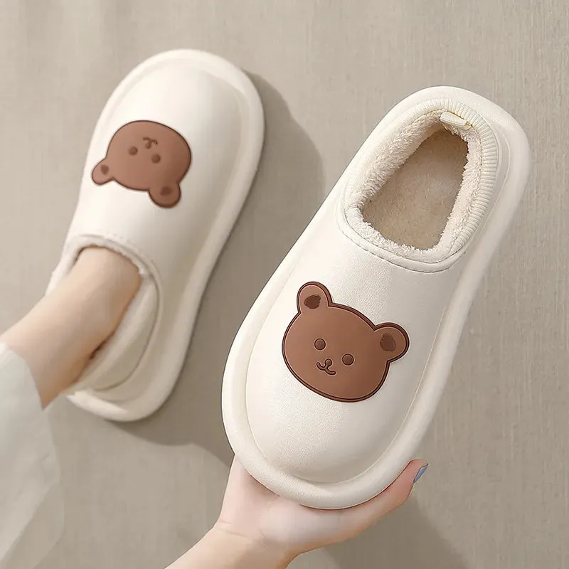 Thick Teddy Bear Winter Slippers