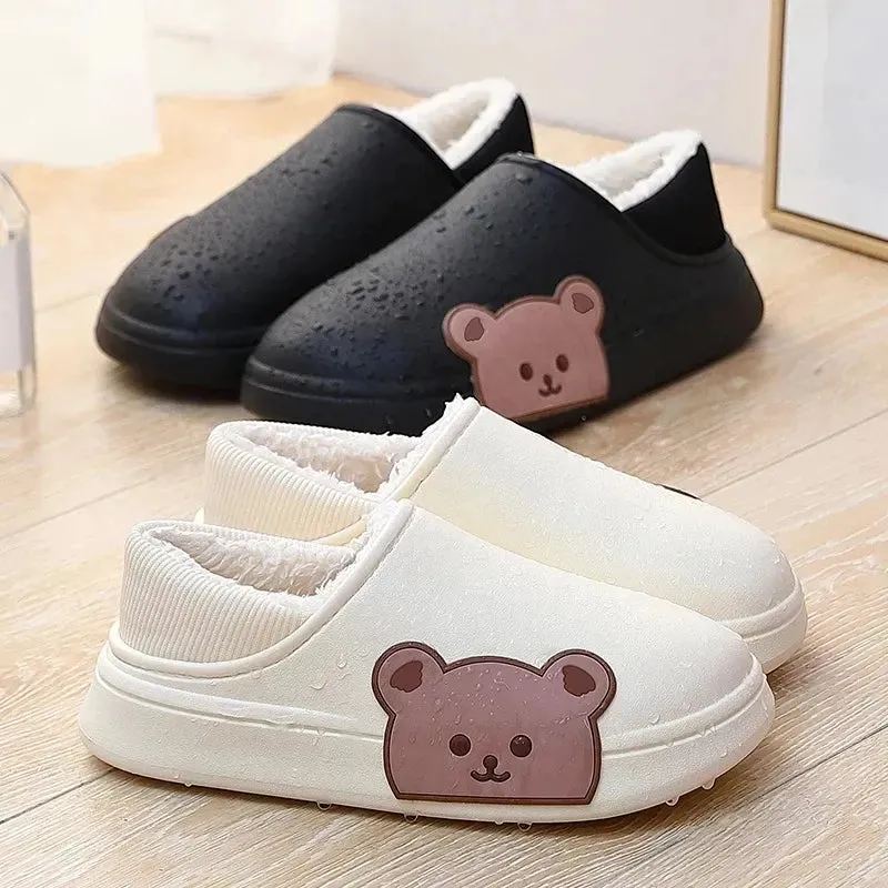 Thick Teddy Bear Winter Slippers