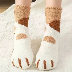 Thickened Coral Velvet Mid-Cut Socks