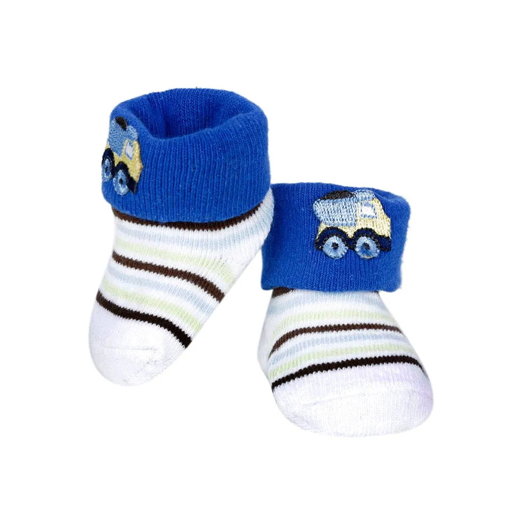 Truck & Striped Blue 2 Pk Socks