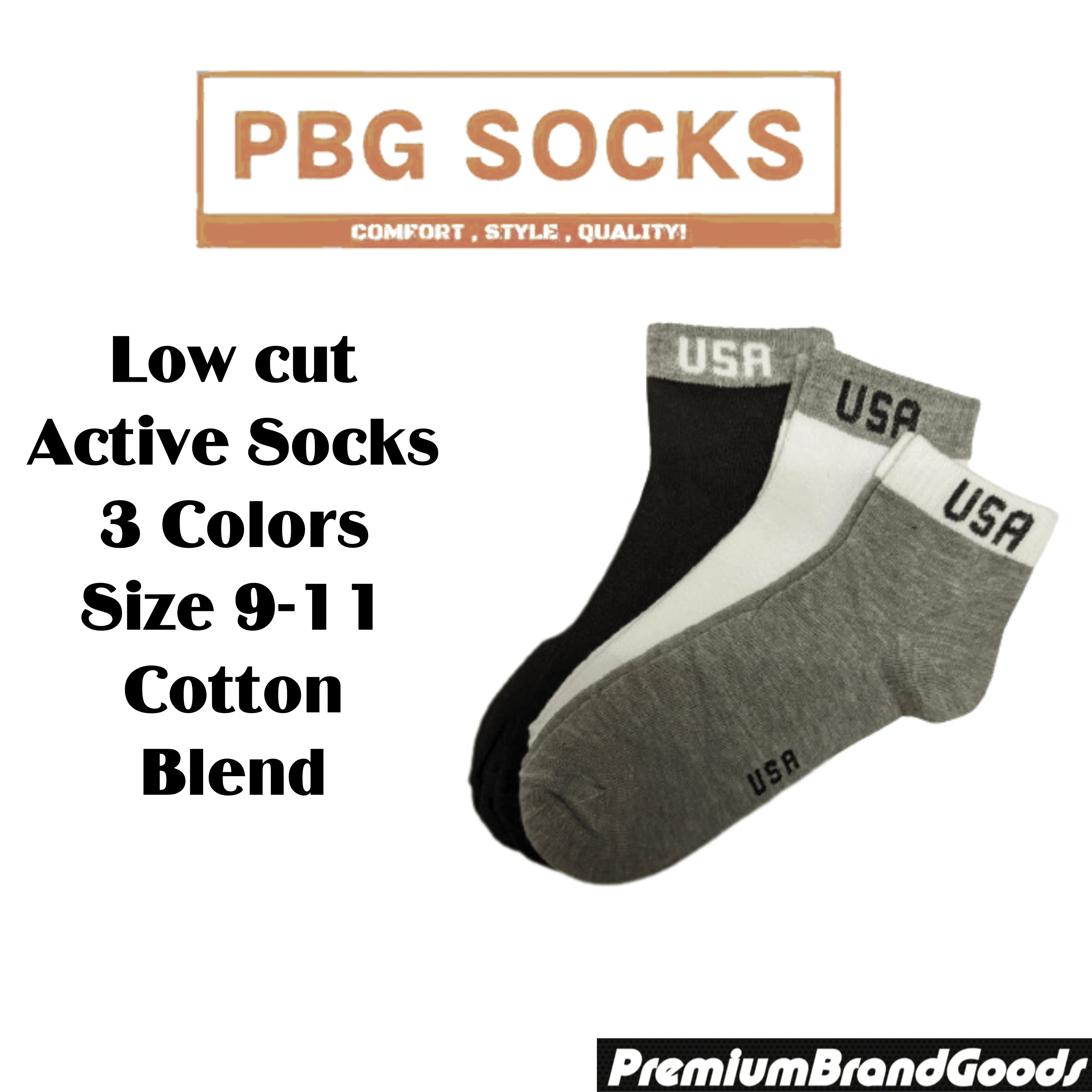 Unisex Cotton-Blend Low Cut Socks Men/Women 9-11, Comfort Fit - Packs of 6/12