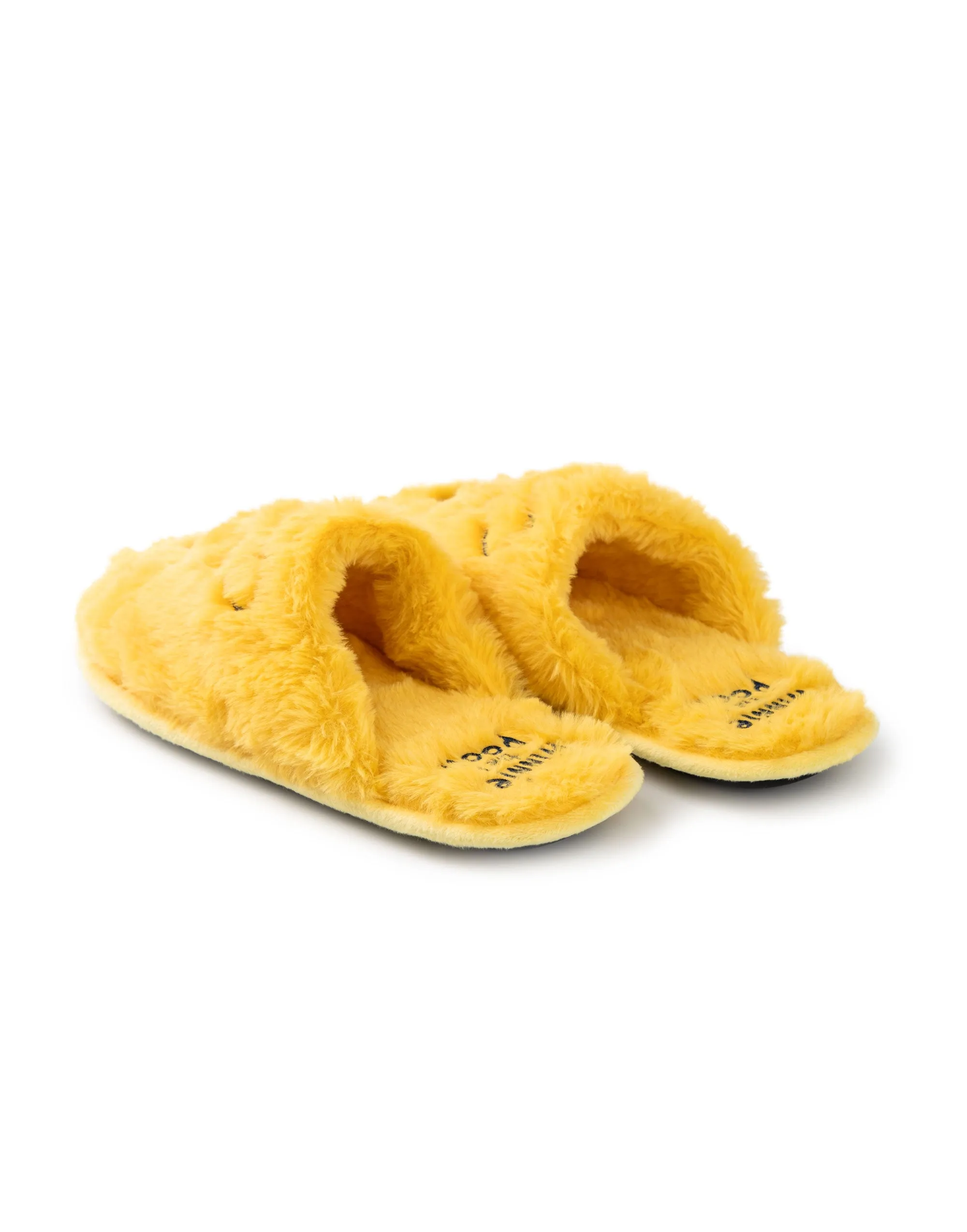 Winnie the Pooh Embroidered Face Womens Yellow Mule Slippers