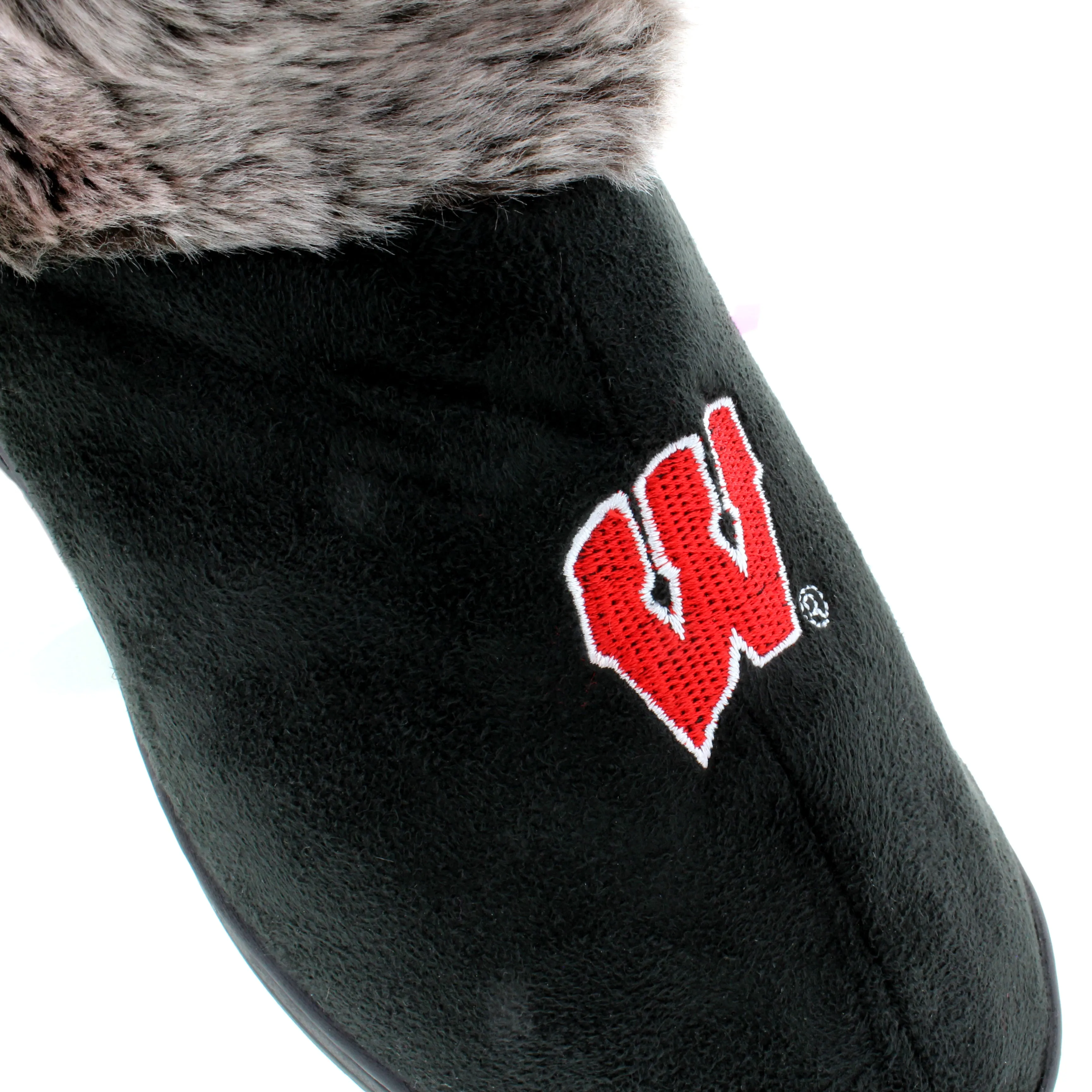 Wisconsin Badgers Faux Sheepskin Furry Top Slipper