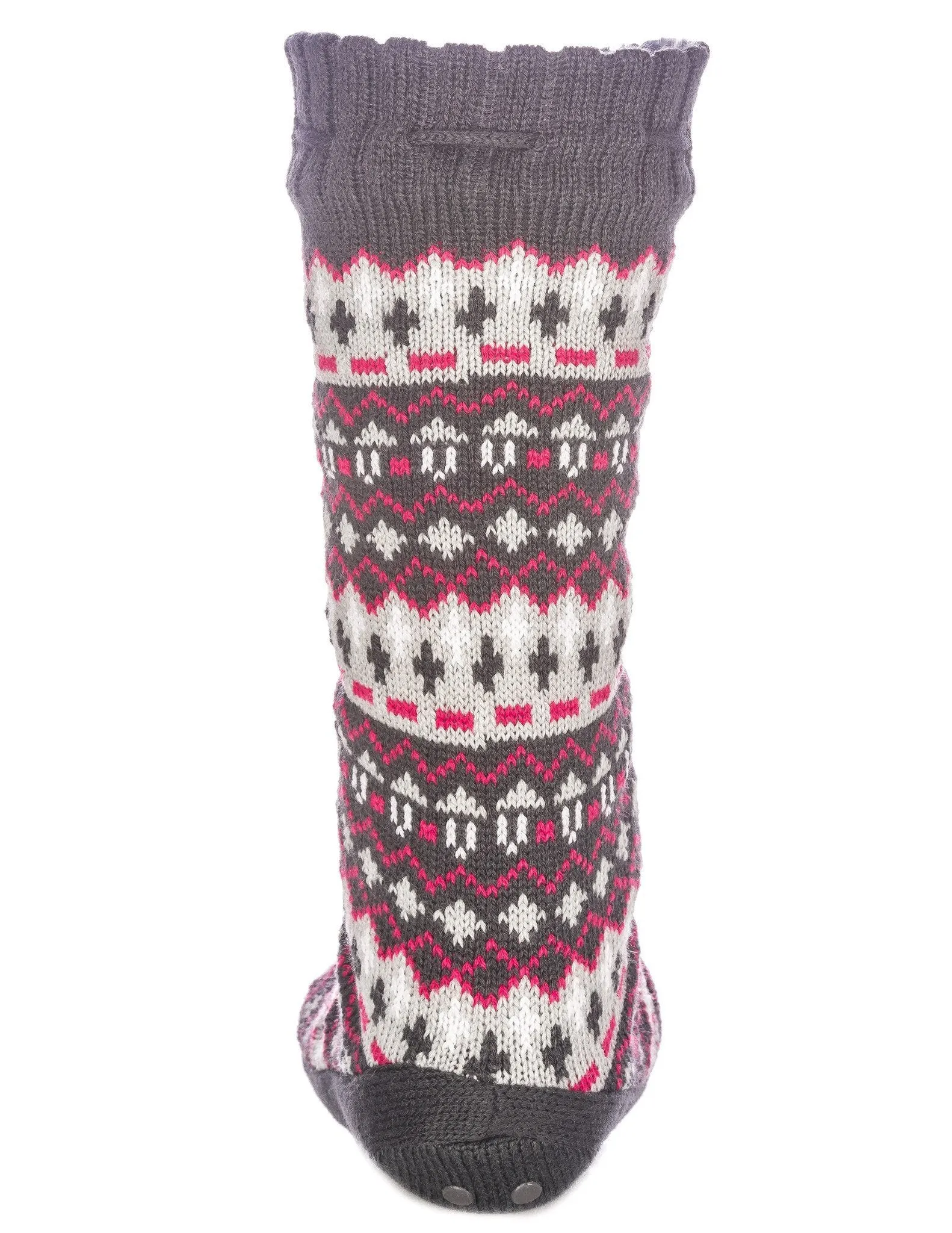 Women's Arctic Tall Slipper Socks - Grey/Pink