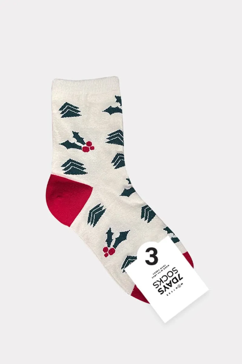 Women's Christmas Socks - Candy Cane: Dark Green